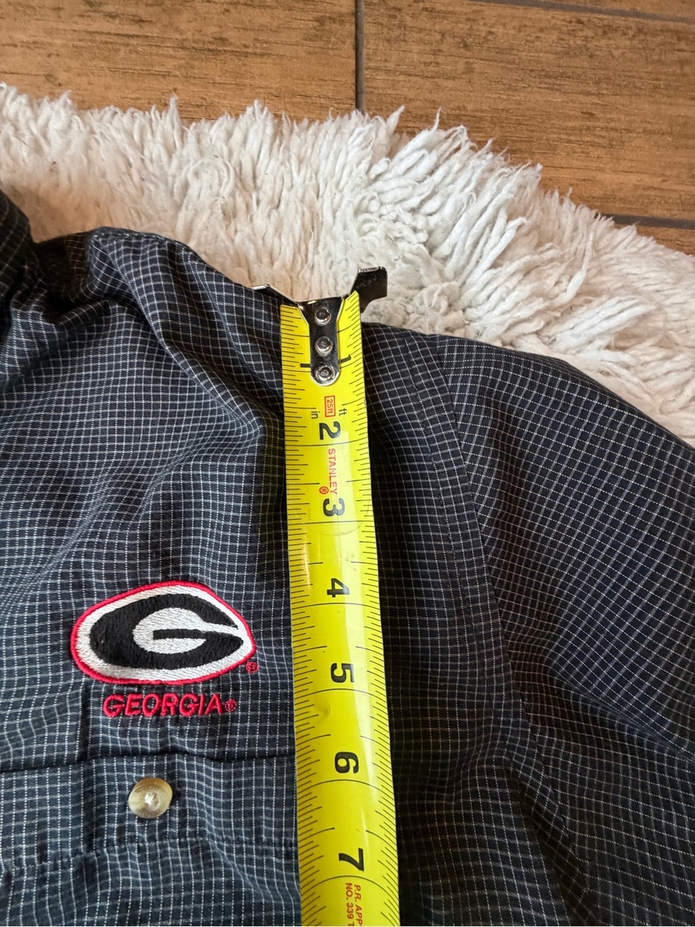 Men’s Antigua black/white checkered UGA Georgia Football button up - Picture 8 of 9